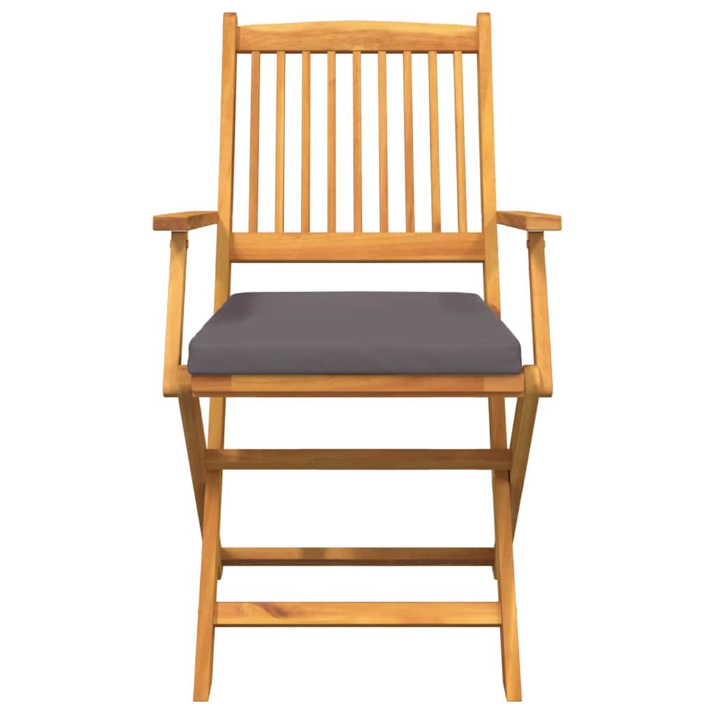 Klappstuhl mit Kissen 2 pcs Braun Massivholz Akazie