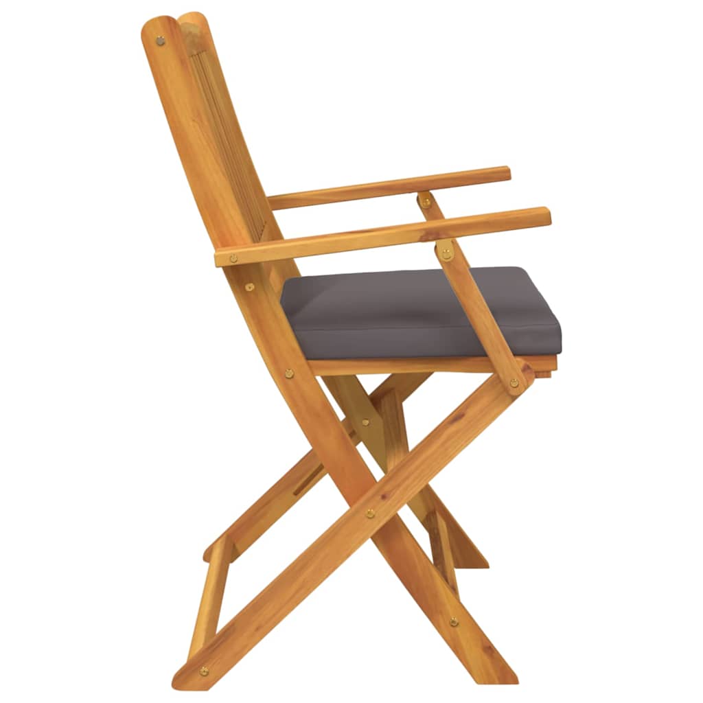 Klappstuhl mit Kissen 2 pcs Braun Massivholz Akazie
