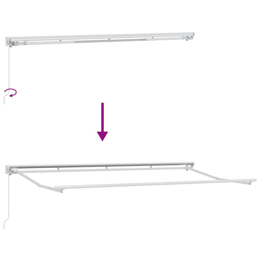 Markisenrahmen Verstellbar Weiß 4 x 2 m Stahl