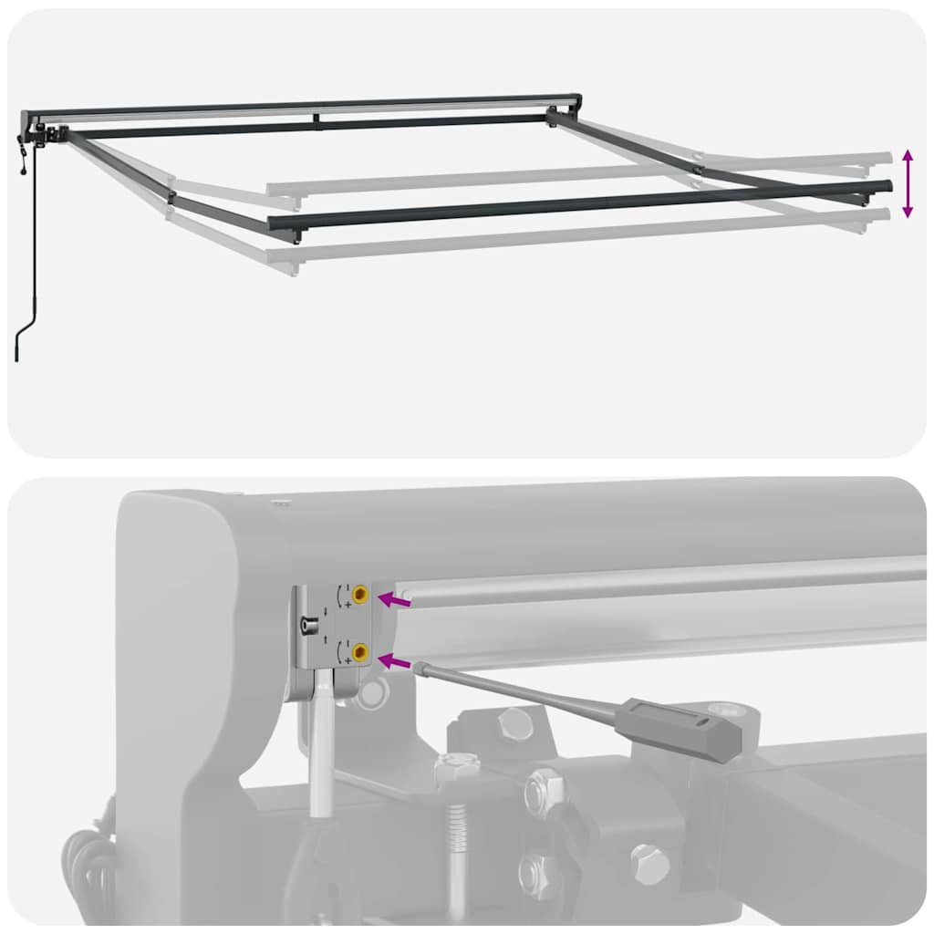 Markisenrahmen Verstellbar Anthrazit 3 x 2,5 m Stahl