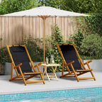 Liegestuhl mit Kissen 2 pcs Braun Massivholz Akazie