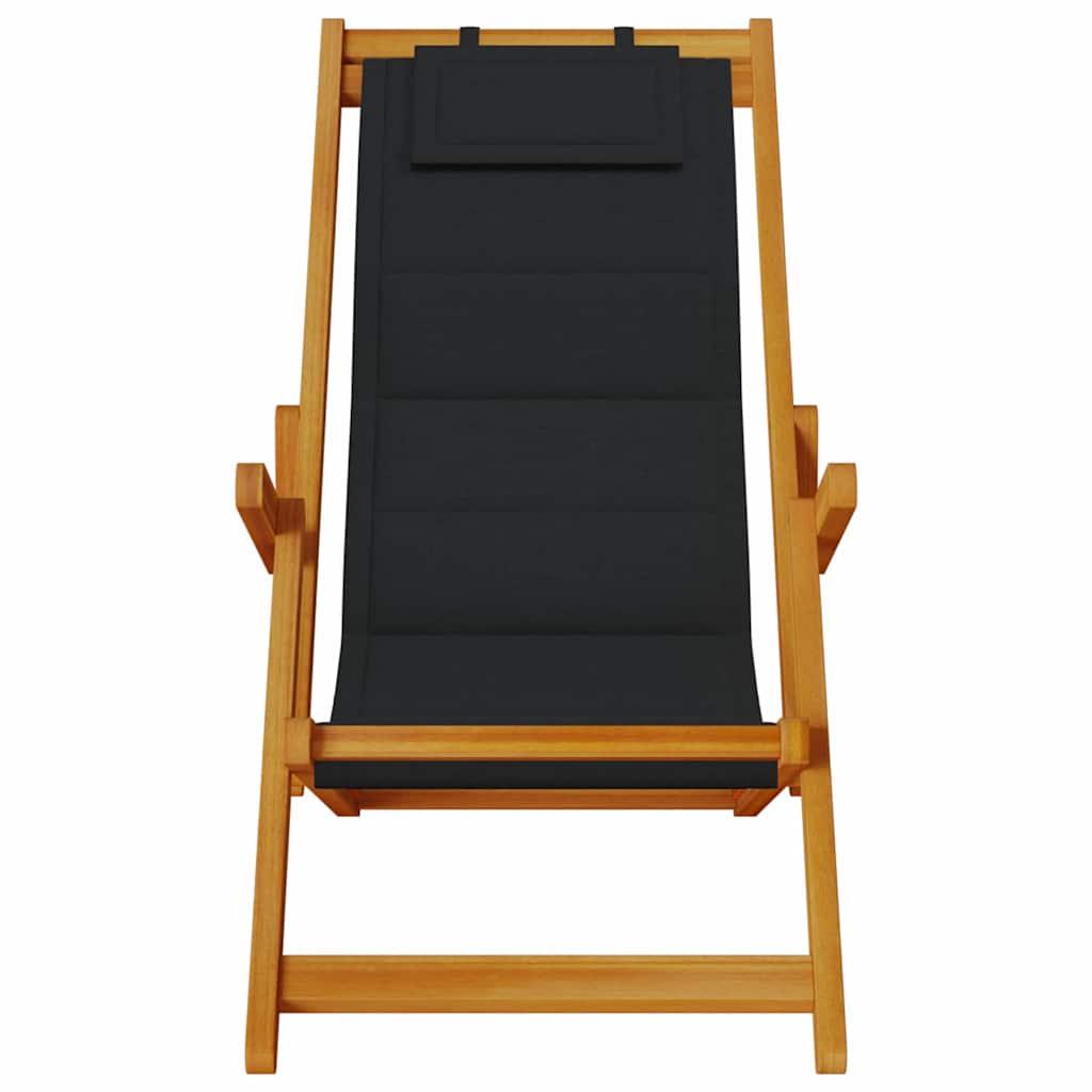 Liegestuhl mit Kissen 2 pcs Braun Massivholz Akazie