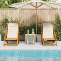 Liegestuhl mit Kissen 2 pcs Braun Massivholz Akazie