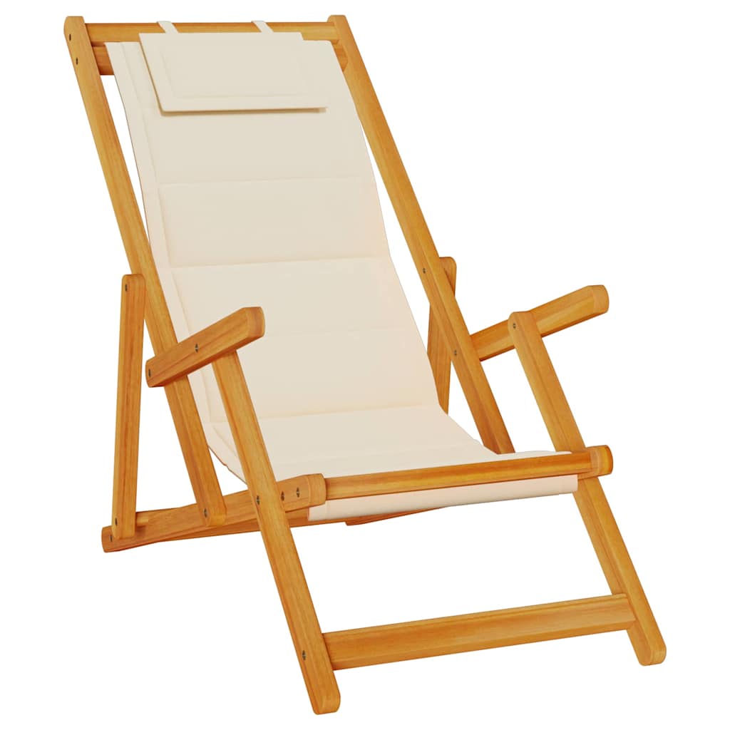 Liegestuhl mit Kissen 2 pcs Braun Massivholz Akazie