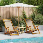 Liegestuhl mit Kissen 2 pcs Braun Massivholz Akazie