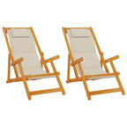 Liegestuhl mit Kissen 2 pcs Braun Massivholz Akazie
