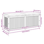 Outdoor-Kissenbox 150x50x60,5 cm Massivholz Akazie