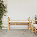 Gartenbank mit Kissen Braun 110 x 38 x 65cm Bambus