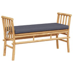 Gartenbank mit Kissen Braun 110 x 38 x 65cm Bambus