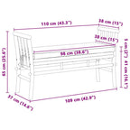 Gartenbank mit Kissen Braun 110 x 38 x 65cm Bambus