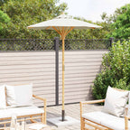 Garten-Sonnenschirm Cremeweiß Ø 150 x 210 cm Bambus