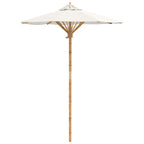 Garten-Sonnenschirm Cremeweiß Ø 150 x 210 cm Bambus