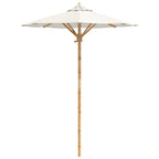 Garten-Sonnenschirm Cremeweiß Ø 150 x 210 cm Bambus