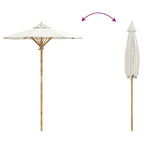 Garten-Sonnenschirm Cremeweiß Ø 150 x 210 cm Bambus