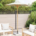 Garten-Sonnenschirm Cremeweiß Ø 180 x 230 cm Bambus