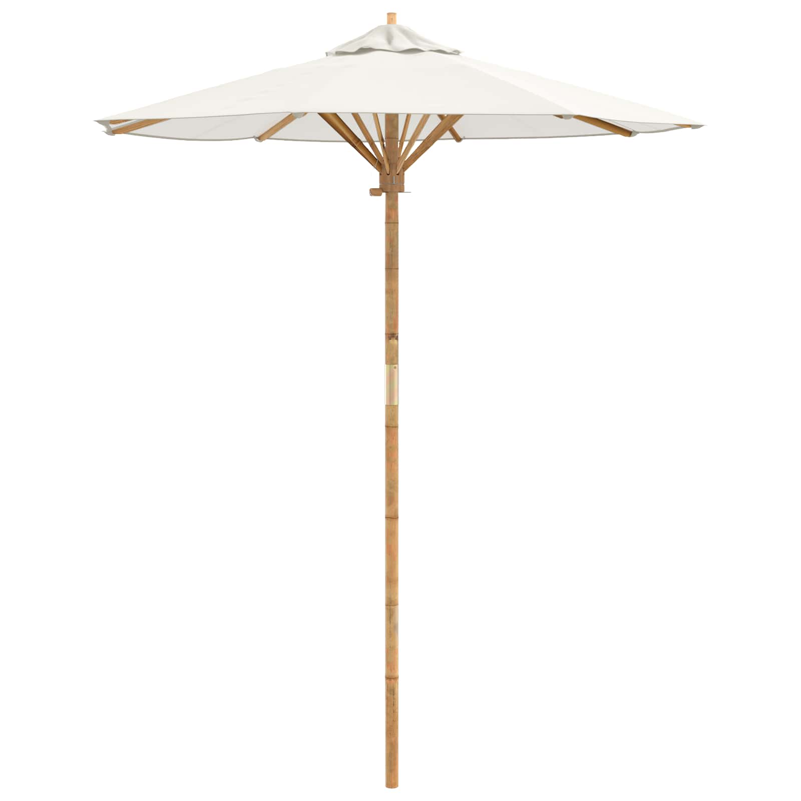 Garten-Sonnenschirm Cremeweiß Ø 180 x 230 cm Bambus