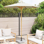 Garten-Sonnenschirm Cremeweiß Ø 217 x 230 cm Bambus