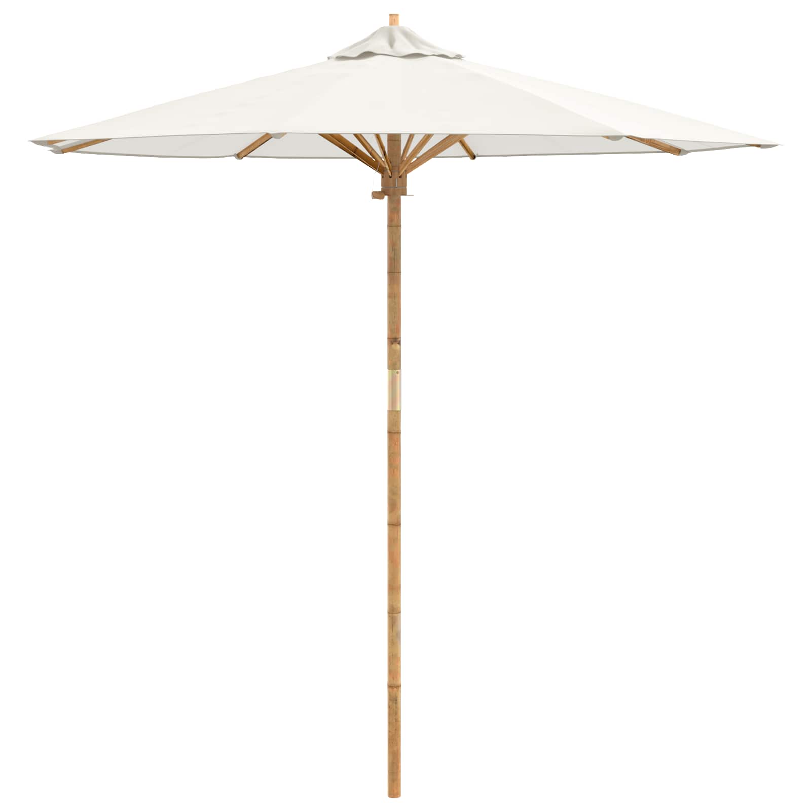 Garten-Sonnenschirm Cremeweiß Ø 217 x 230 cm Bambus