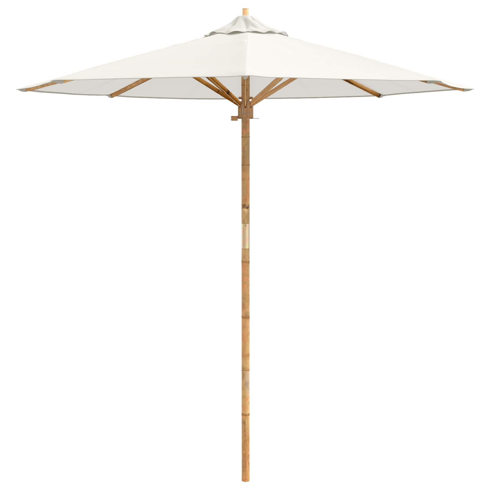 Garten-Sonnenschirm Cremeweiß Ø 217 x 230 cm Bambus