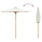 Garten-Sonnenschirm Cremeweiß Ø 217 x 230 cm Bambus