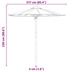 Garten-Sonnenschirm Cremeweiß Ø 217 x 230 cm Bambus