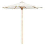 Garten-Sonnenschirm Cremeweiß Ø 240 x 260 cm Bambus