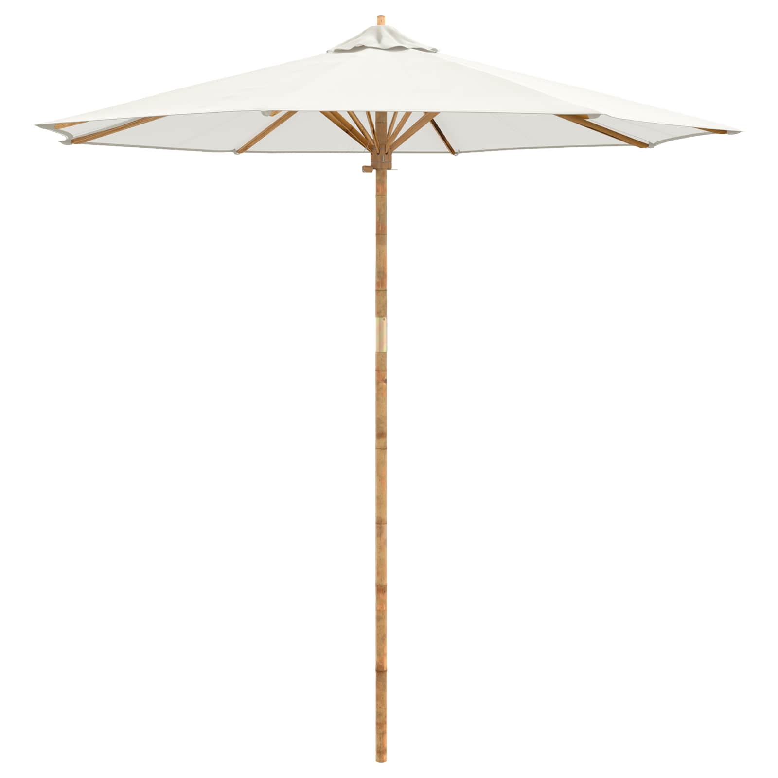 Garten-Sonnenschirm Cremeweiß Ø 240 x 260 cm Bambus