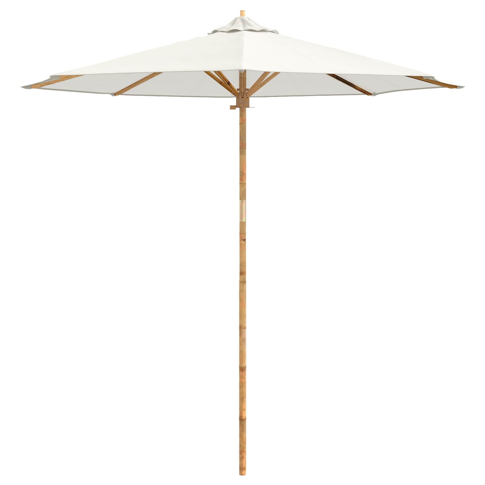 Garten-Sonnenschirm Cremeweiß Ø 240 x 260 cm Bambus