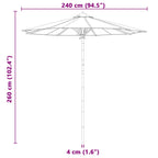 Garten-Sonnenschirm Cremeweiß Ø 240 x 260 cm Bambus