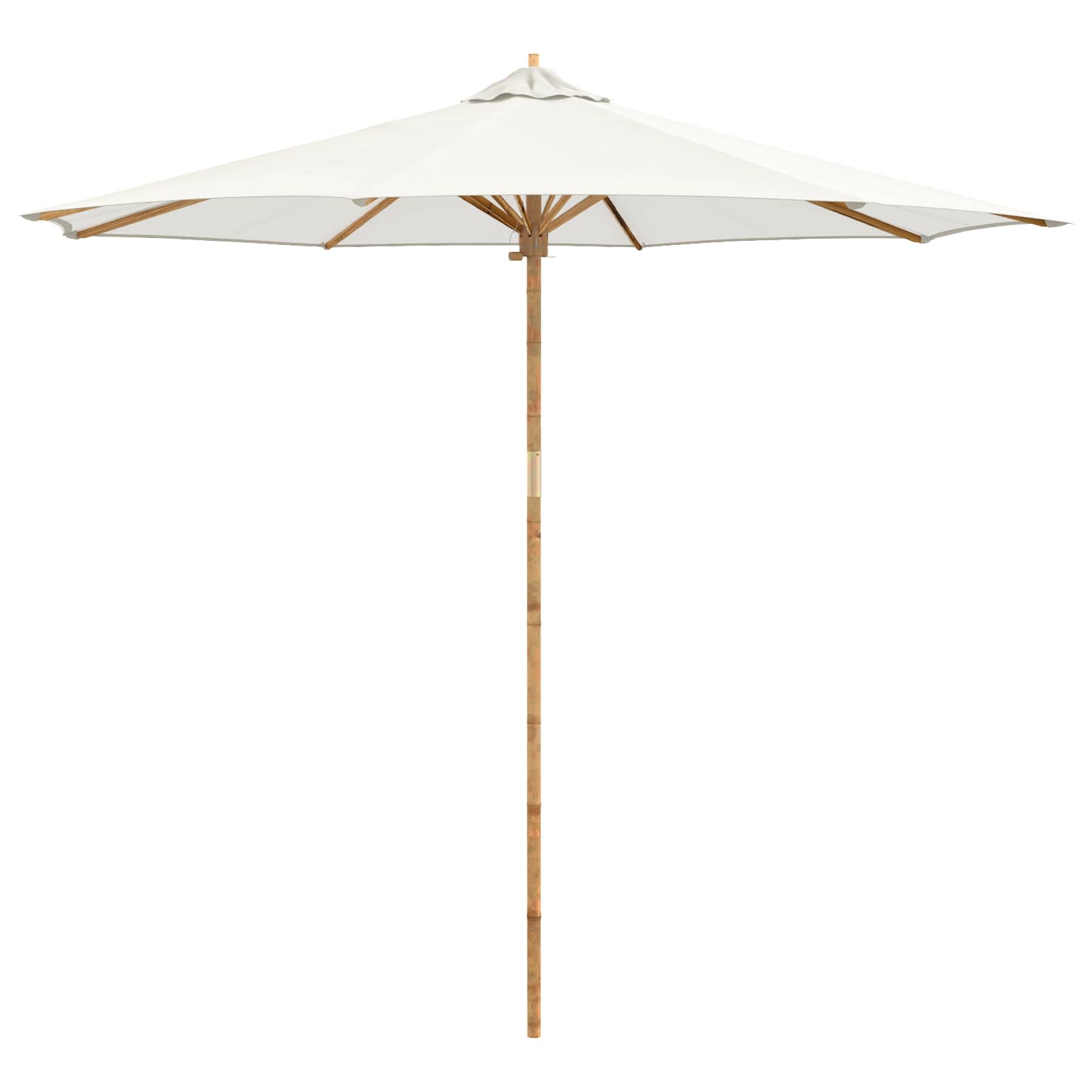 Garten-Sonnenschirm Cremeweiß Ø 270 x 260 cm Bambus