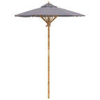 Garten-Sonnenschirm Dunkelgrau Ø 150 x 210 cm Bambus