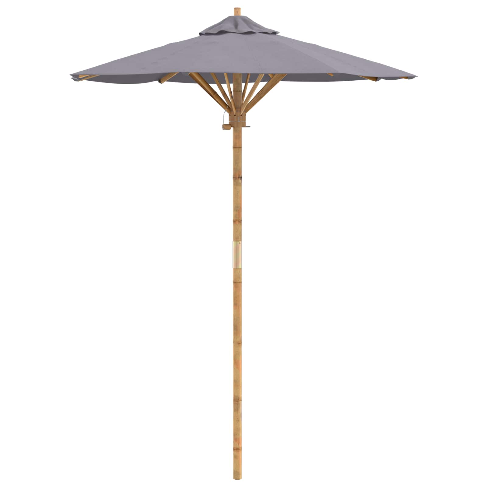 Garten-Sonnenschirm Dunkelgrau Ø 150 x 210 cm Bambus