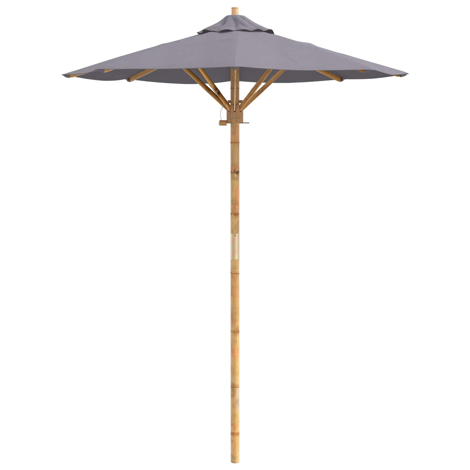 Garten-Sonnenschirm Dunkelgrau Ø 150 x 210 cm Bambus