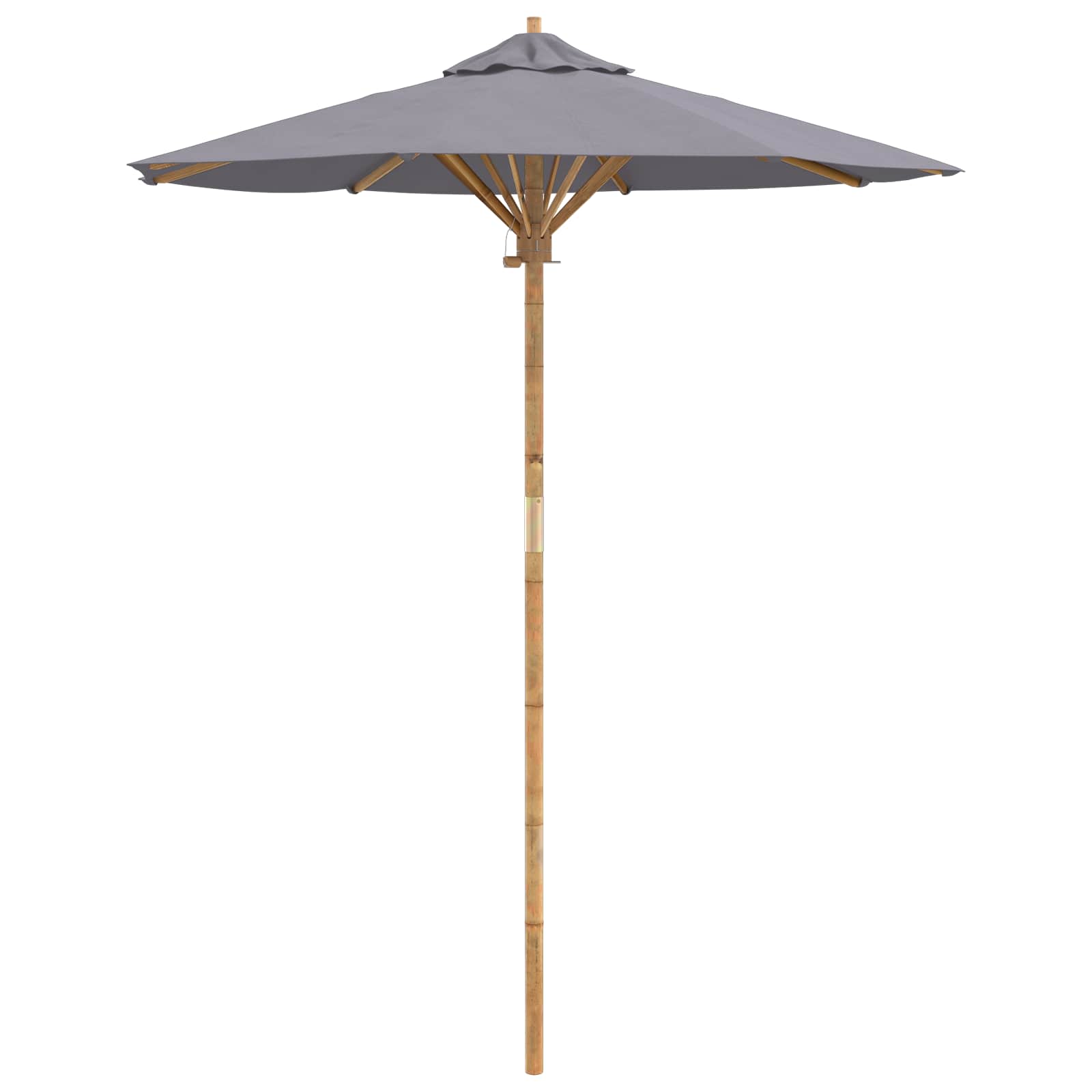 Garten-Sonnenschirm Dunkelgrau Ø 180 x 230 cm Bambus