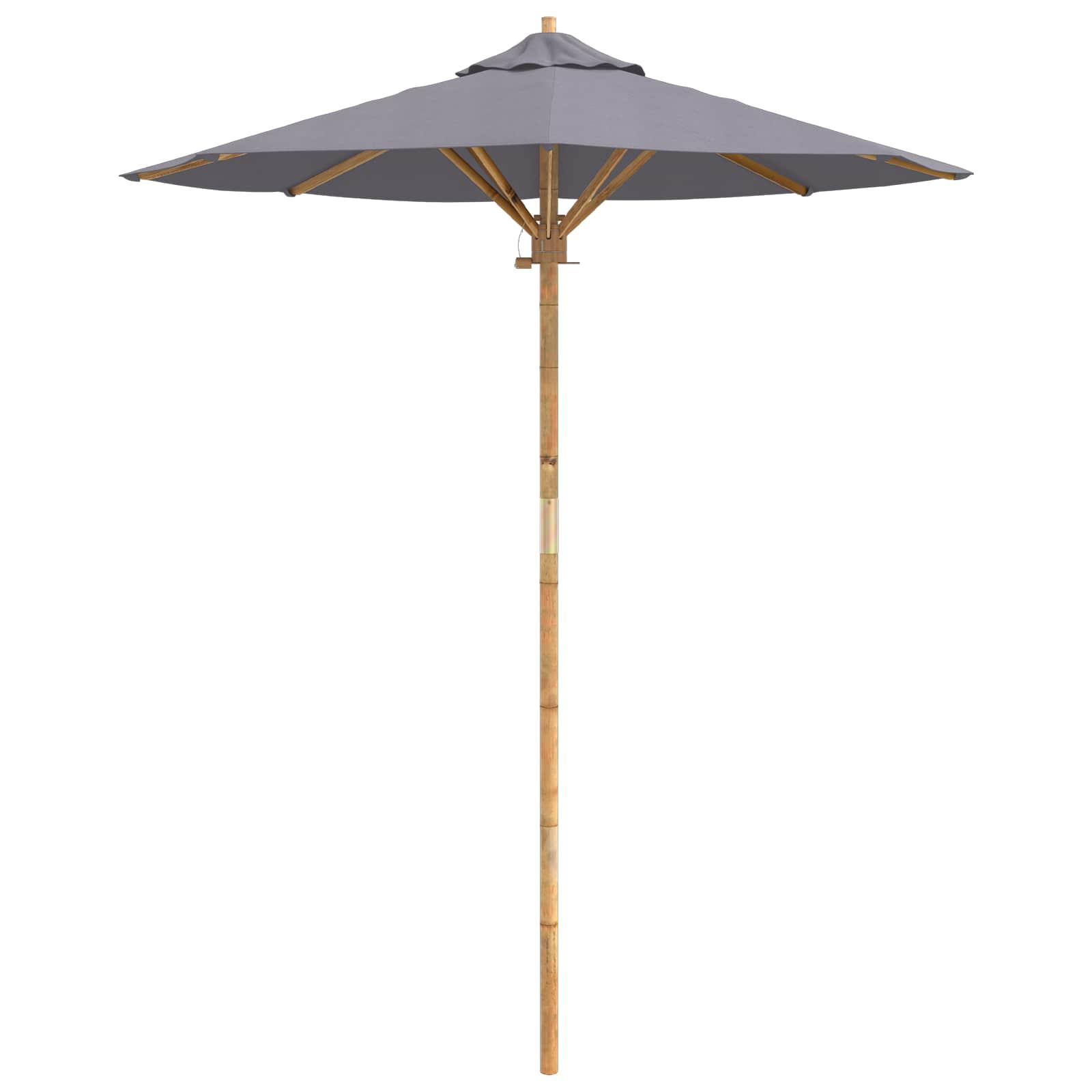 Garten-Sonnenschirm Dunkelgrau Ø 180 x 230 cm Bambus