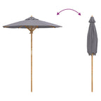 Garten-Sonnenschirm Dunkelgrau Ø 180 x 230 cm Bambus