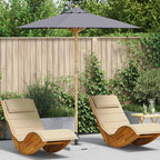 Garten-Sonnenschirm Dunkelgrau Ø 217 x 230 cm Bambus
