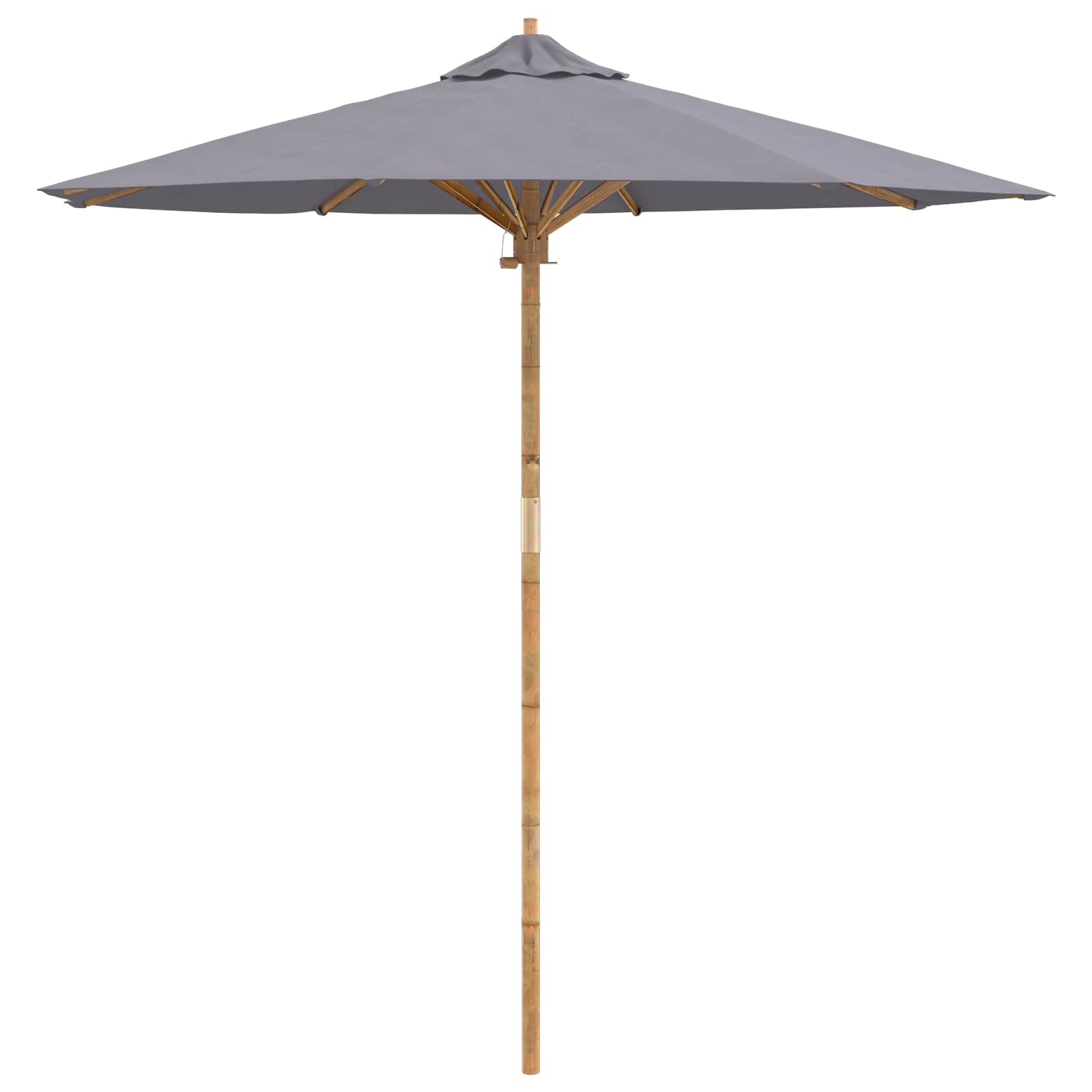Garten-Sonnenschirm Dunkelgrau Ø 217 x 230 cm Bambus