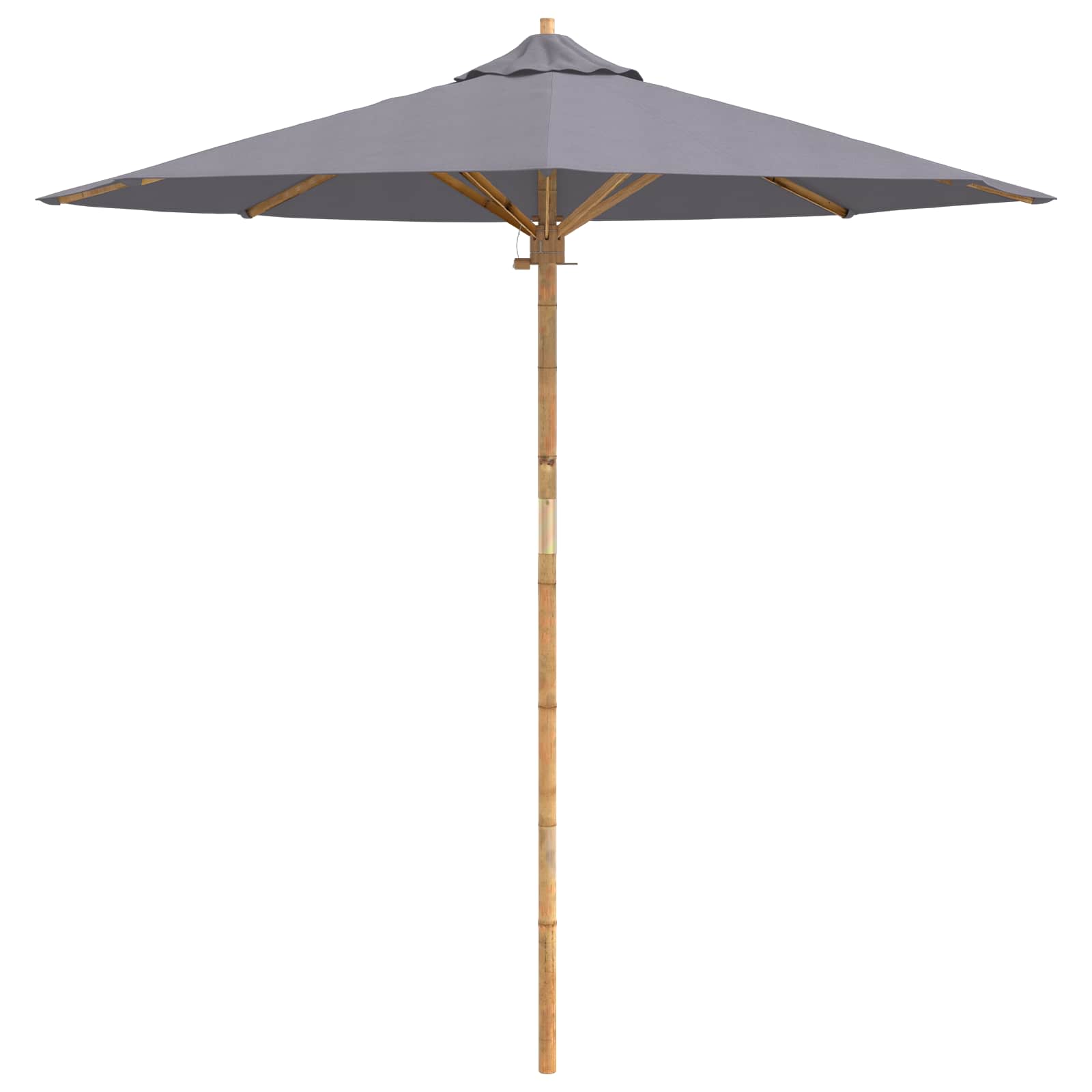 Garten-Sonnenschirm Dunkelgrau Ø 217 x 230 cm Bambus