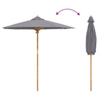 Garten-Sonnenschirm Dunkelgrau Ø 217 x 230 cm Bambus