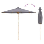 Garten-Sonnenschirm Dunkelgrau Ø 270 x 260 cm Bambus