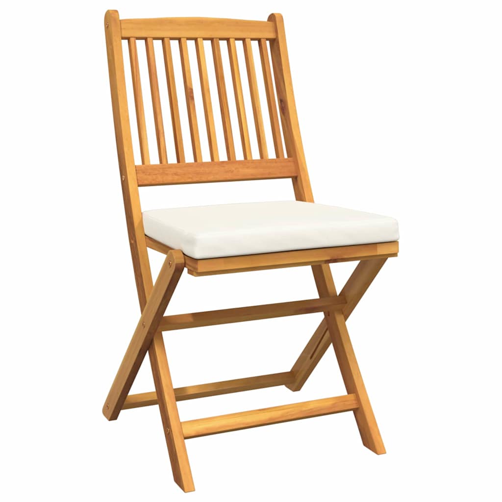 Klappstuhl 4 pcs Weiß 49 x 57,5 x 92 cm Massivholz Akazie