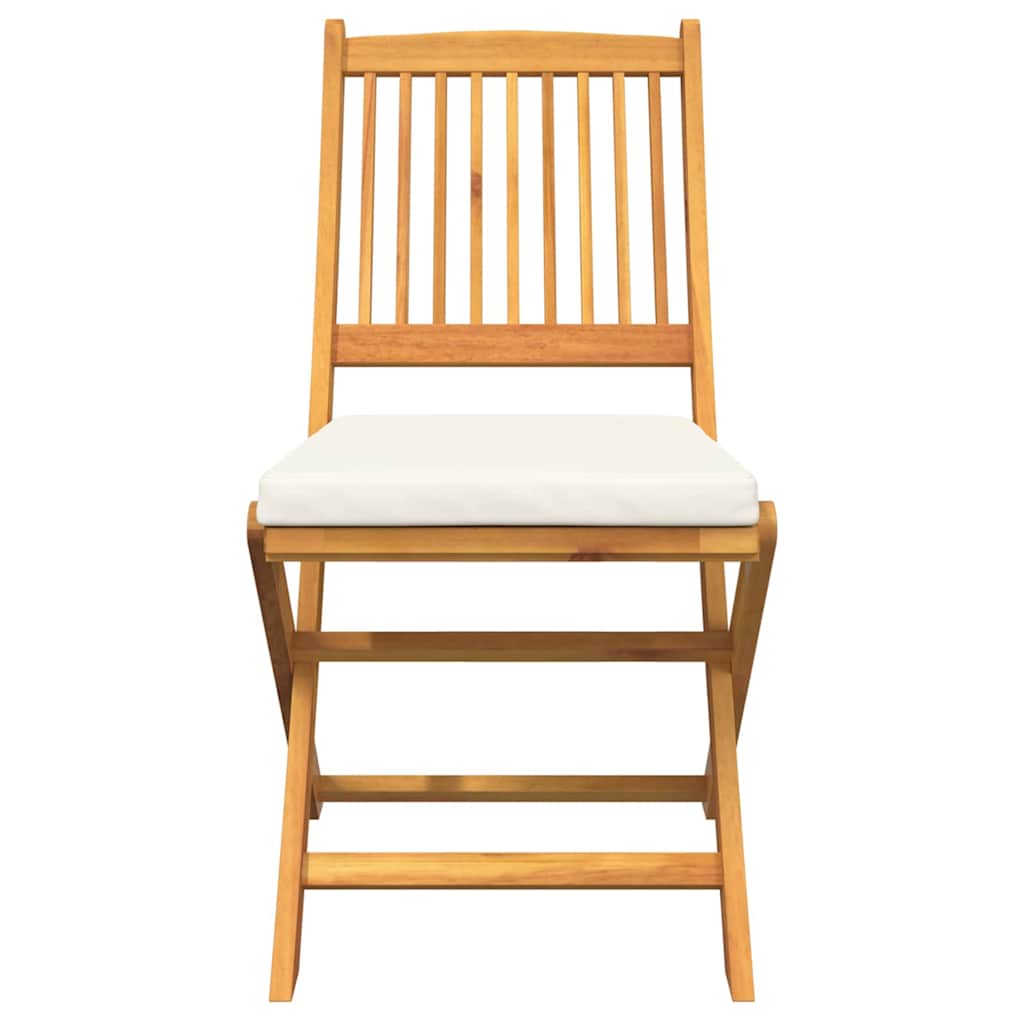 Klappstuhl 4 pcs Weiß 49 x 57,5 x 92 cm Massivholz Akazie