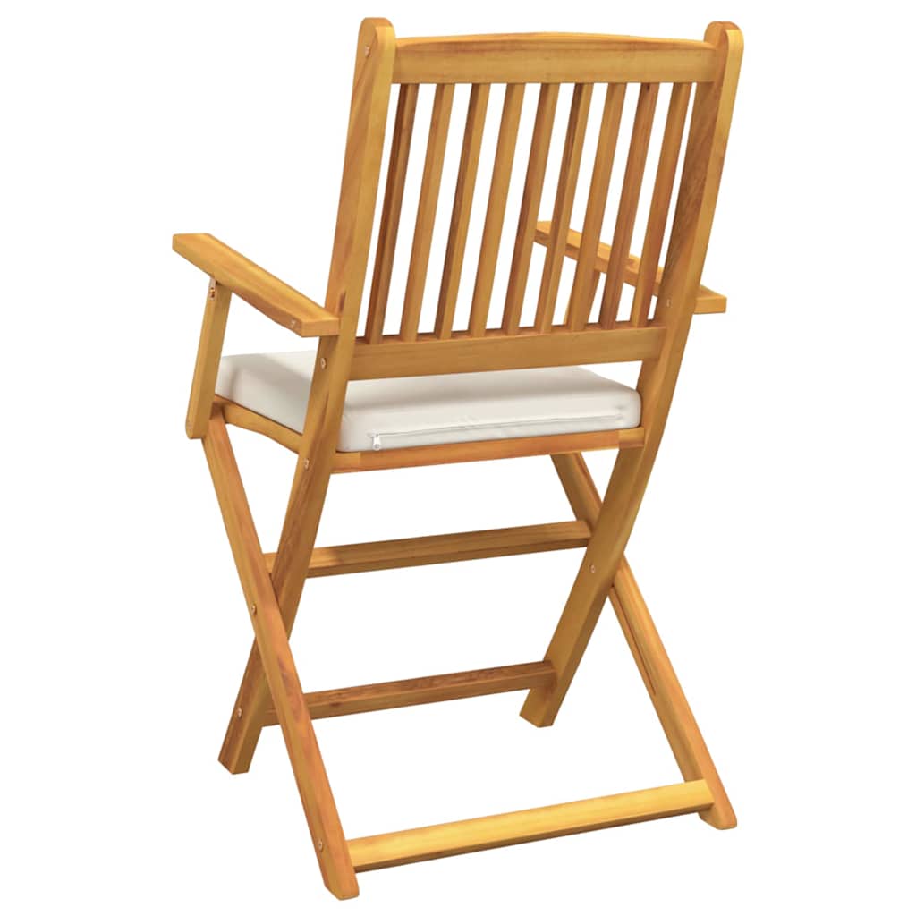 Klappstuhl 4 pcs Weiß 49 x 57,5 x 92 cm Massivholz Akazie