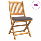Klappstuhl 6 pcs Grau 49 x 57,5 x 92 cm Massivholz Akazie