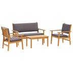 Gartensofa-set 4 pcs Braun 120 x 65,5 x 79 cm Massivholz Akazie