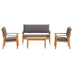Gartensofa-set 4 pcs Braun 120 x 65,5 x 79 cm Massivholz Akazie