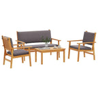 Gartensofa-set 4 pcs Braun 120 x 65,5 x 79 cm Massivholz Akazie