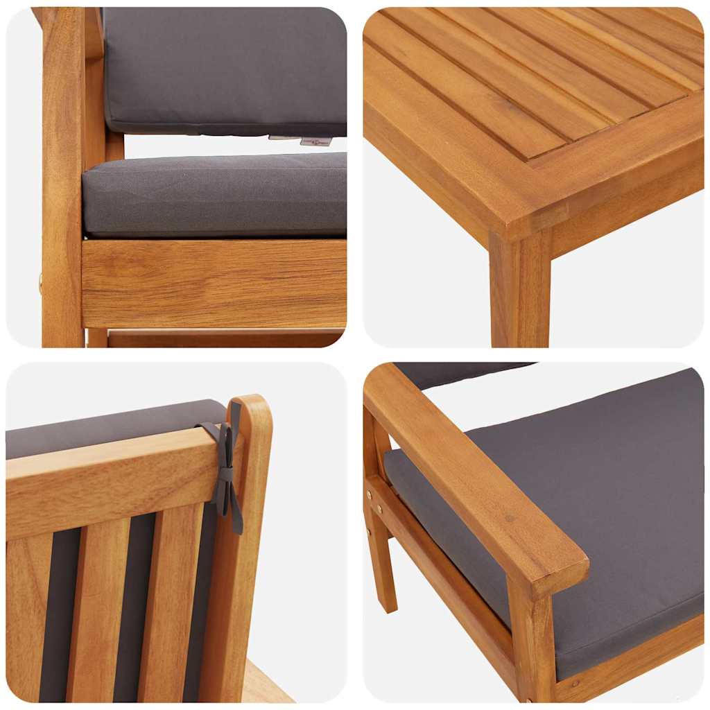 Gartensofa-set 3 pcs Braun 120 x 65,5 x 79 cm Massivholz Akazie