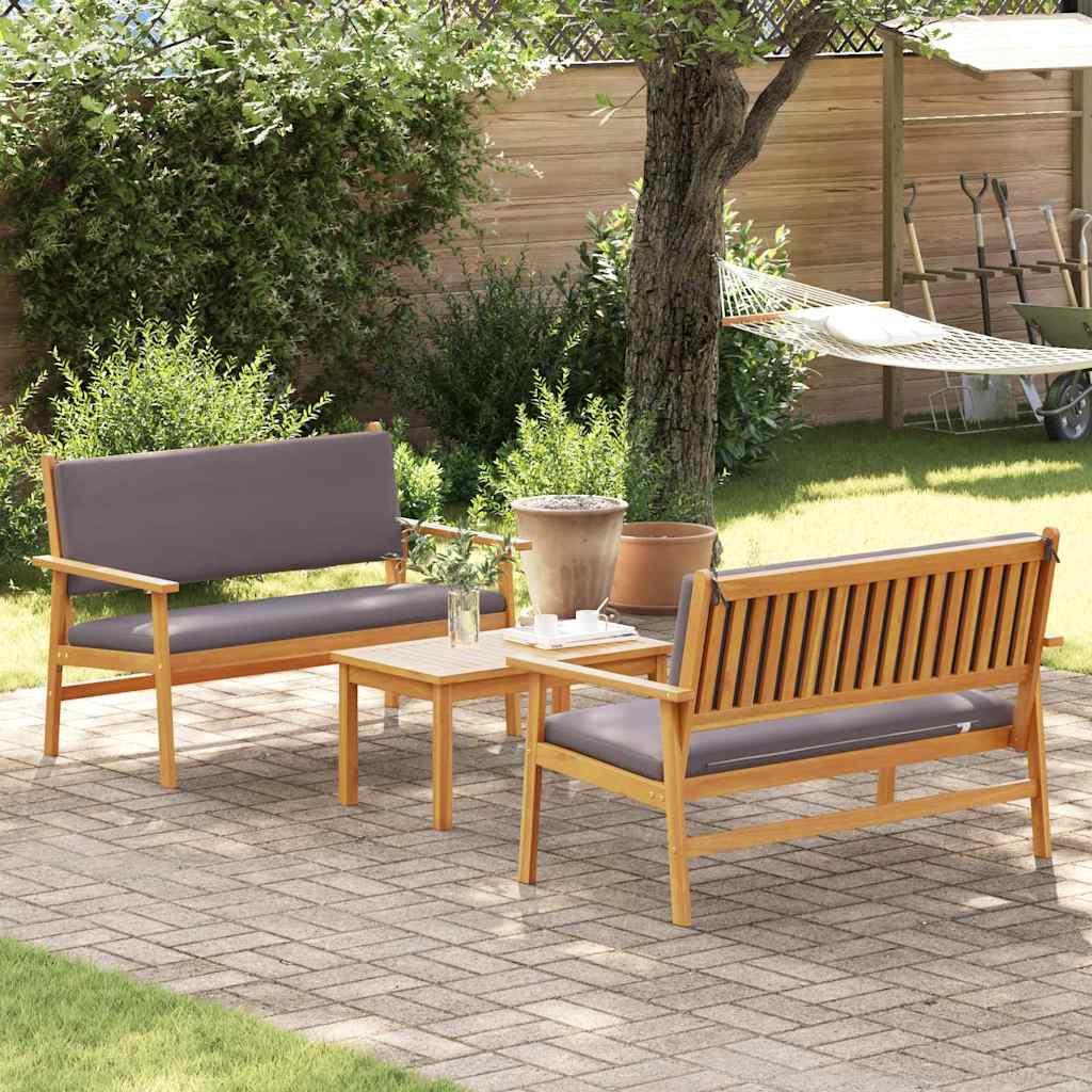 Gartensofa-set 3 pcs Braun 120 x 65,5 x 79 cm Massivholz Akazie